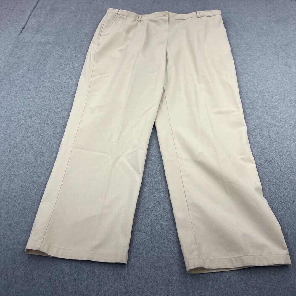 LL Bean Pants Womens 18W Plus Beige Preppy Academia Office Causal READ